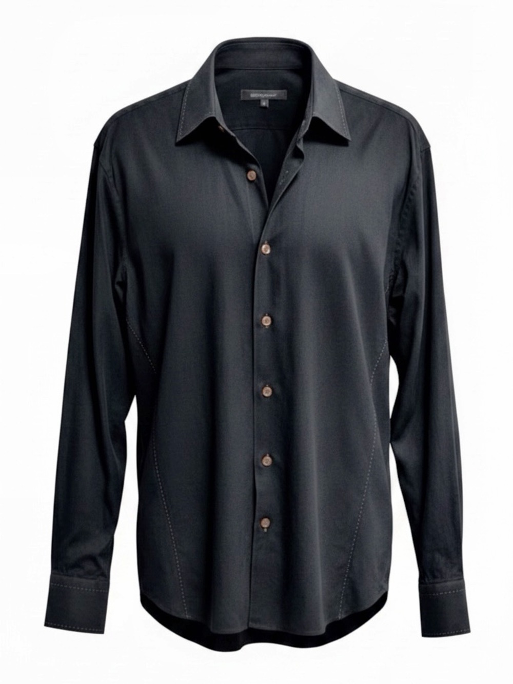 BOGOSSE Men’s Button-Down Shirt | Italian Rock Luxury | L/XL | Black & Gold